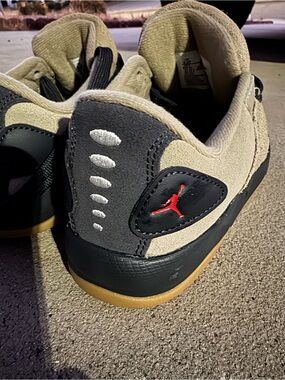 Jordan Men's Low-Top Sneakers - Tan, Black & Red Jumpman